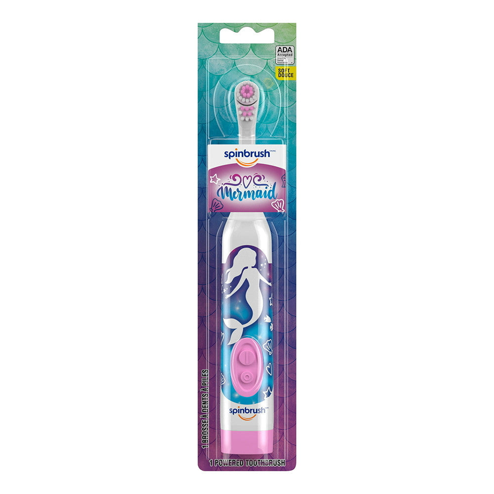 Spinbrush Mermaid Kids Battery Powered EleEaric Toothbrush Soft Bristles, 1 Ea